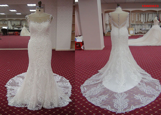 Traditional A Line Mermaid Wedding Dresses , Fishtail Court Train Wedding Dress