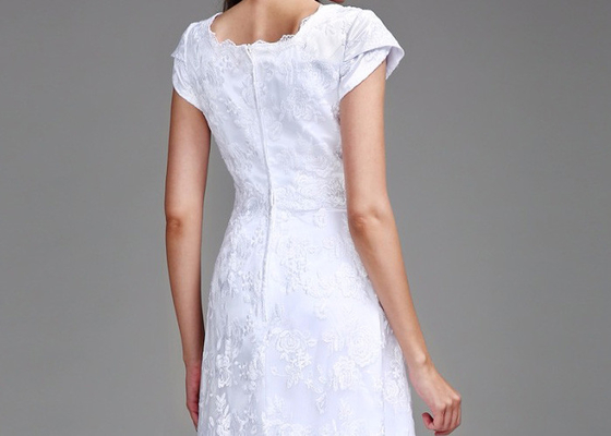 Polyester Slim Traditional Wedding Gowns / Brand Design Spring Wedding Dresses