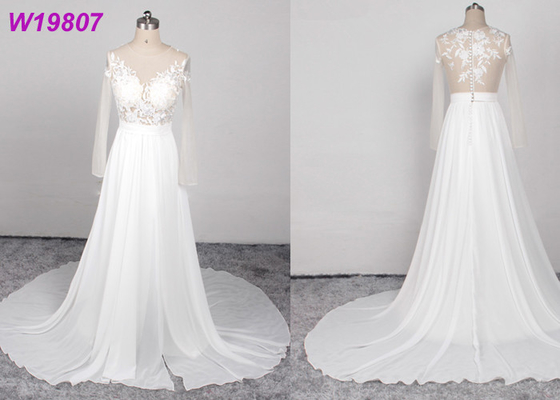 Sexy Appliques Slit A Line Ball Gown Wedding Dress For Larger Ladies Color Optional