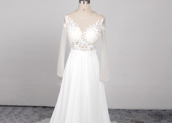 Sexy Appliques Slit A Line Ball Gown Wedding Dress For Larger Ladies Color Optional