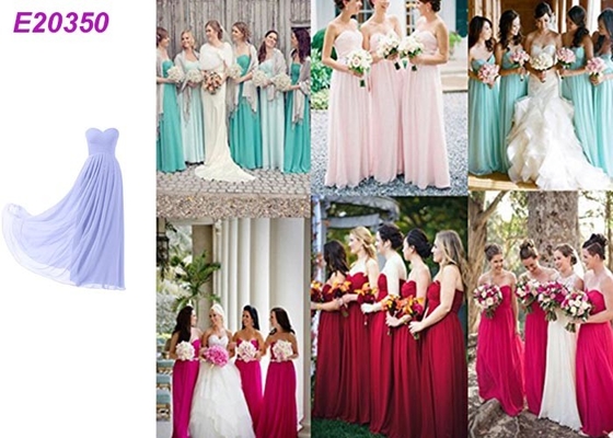 Long Chiffon Wedding Bridesmaid Dresses For Guest Wedding Party Multi Color Optional