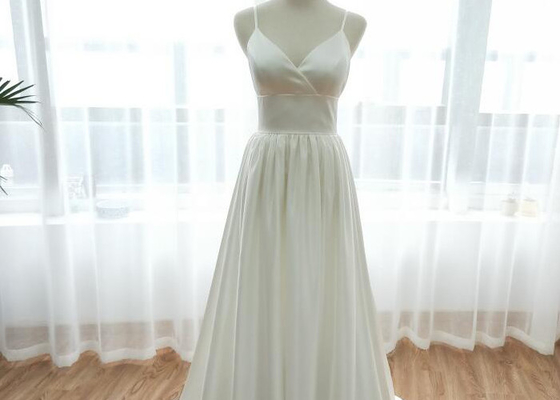 Hemline A Line Floor Length Wedding Dress / Bride A Line Off The Shoulder Wedding Dress
