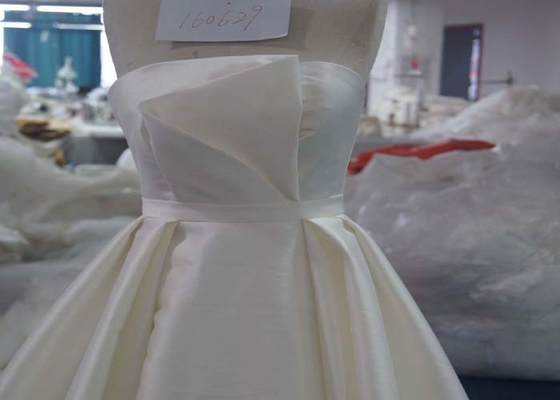 All Size Plain Crepe Female Wedding Dress For Bridal 150cm Satin Long Big Tail