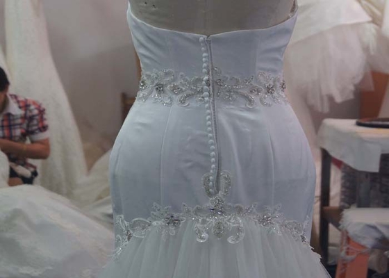 Mermaid Skirt Sweetheart Princess Wedding Dress , Slim Satin Princess Wedding Gown