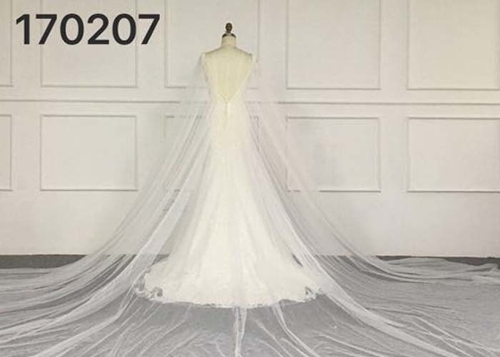 Boat Neck Princess Bride Wedding Dress With Long Floor Length Train Color Optional