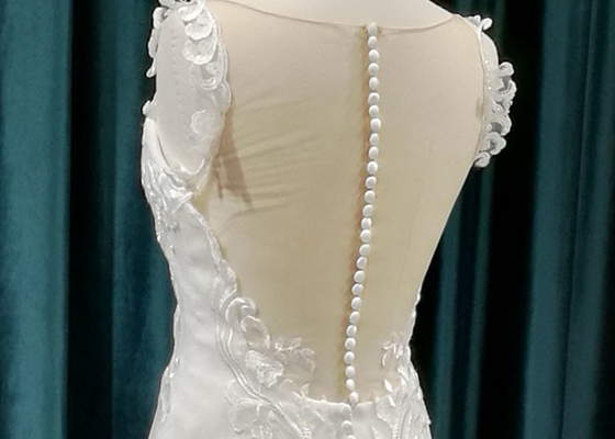 Classical Pure White Princess Bride Wedding Dress For Elegantly Older Bridal Custom Made