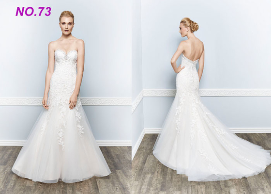 Sweetheart Mermaid Princess Bride Wedding Dress With Super Long Polyester Trains