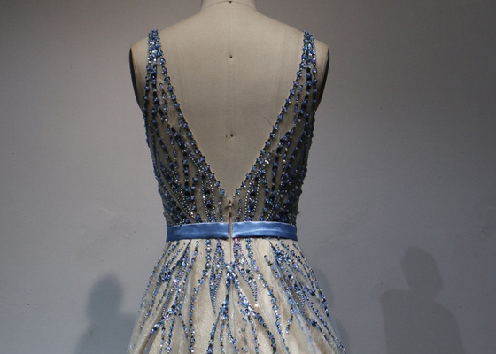 Luxury Bead Work Prom Ball Gowns For Women Special Occasion Evening Embroidered