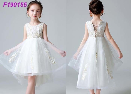 Front Back Childrens Flower Girl Dresses For 1 Year Old Baby Long Tulle Design