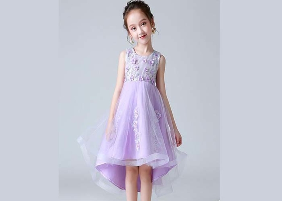 Front Back Childrens Flower Girl Dresses For 1 Year Old Baby Long Tulle Design