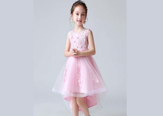 Front Back Childrens Flower Girl Dresses For 1 Year Old Baby Long Tulle Design