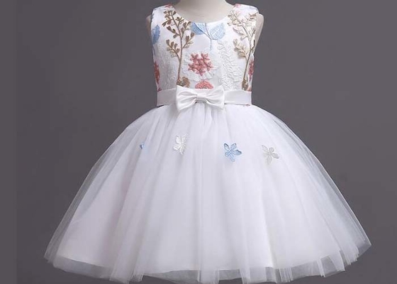Beach Fancy Blue Childrens Flower Girl Dresses Tulle 100% Polyester Customized Size