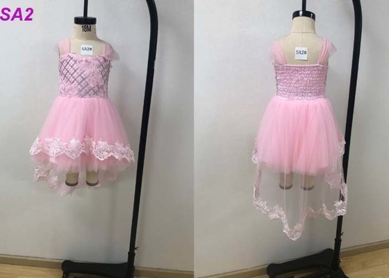 Summer Pink Frock Childrens Flower Girl Dresses For Wedding Party Multi Color Optional