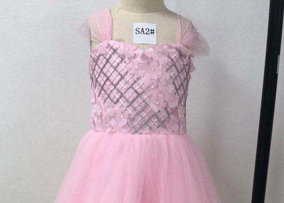 Summer Pink Frock Childrens Flower Girl Dresses For Wedding Party Multi Color Optional