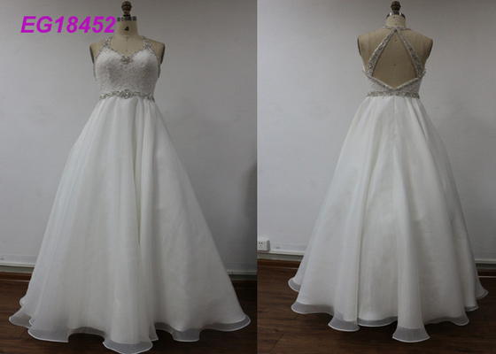 Elegant Backless White Prom Dresses / Sexy Spaghetti Strap Plus Size Prom Dresses