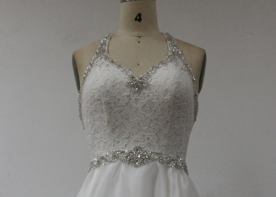 Elegant Backless White Prom Dresses / Sexy Spaghetti Strap Plus Size Prom Dresses
