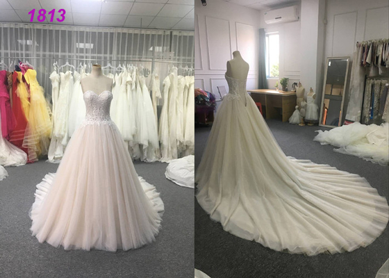 A - Line Wedding Wear Dresses Strapless Appliques Princess Bridal Gown