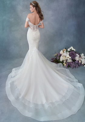 Embroidered Lace / Tulle / English Net Mermaid Style Wedding Dress Detachable Cap Sleeve