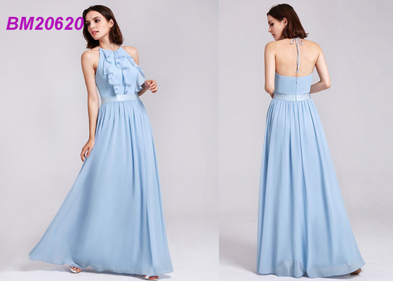 أنيقة وصيفة الشرف فساتين الشيفون فساتين المناسبات الخاصة الطويلة vestido دي noiva